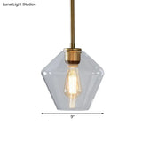 Postmodern Gold Pendant Light: Clear Glass Restaurant Hanging Ceiling Fixture