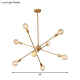 Postmodern Gold Sputnik Chandelier With 6/8 Bulbs – Stylish Metal Ceiling Suspension Lamp