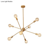 Postmodern Gold Sputnik Chandelier With 6/8 Bulbs – Stylish Metal Ceiling Suspension Lamp