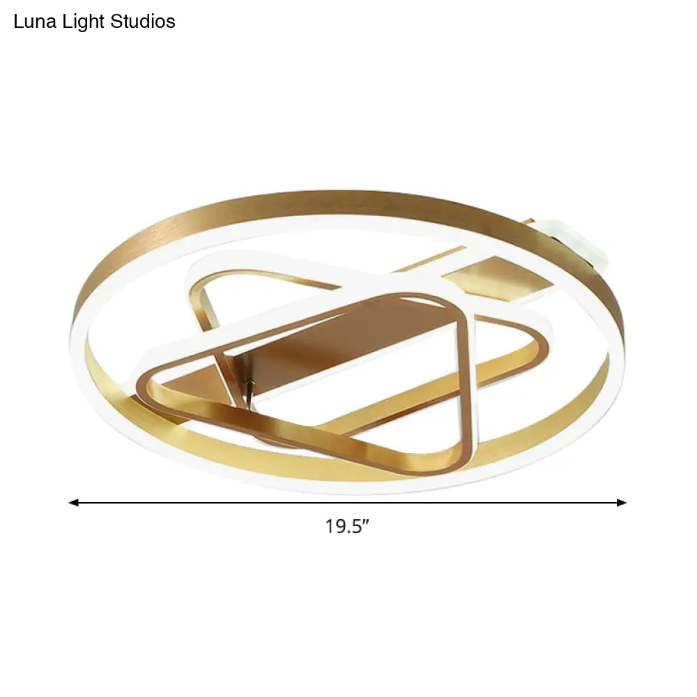 Postmodern Gold Triangle Acrylic Led Ceiling Light - Warm White/Remote Dimming