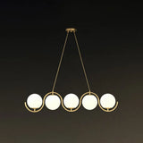 Postmodern Island Light Fixture: Wavy Metallic Hanging Lamp With Glass Shade 5 / Gold Milk White