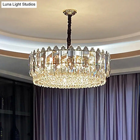 Postmodern K9 Crystal Ceiling Chandelier Light Fixture - Clear