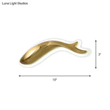 Postmodern Led Brass Fish Flush Wall Sconce 10/12 Wide