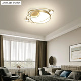 Postmodern Led Ceiling Flush Mount Light - Orbit - Shaped Metal Fixture For Bedrooms