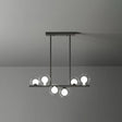 Postmodern Led Island Light With Clear And White Glass Shades 6 / Black
