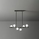 Postmodern Led Island Light With Clear And White Glass Shades 6 / Black