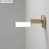Postmodern Led Wall Sconce Light With Gold Metal Frame And Pipe Acrylic Shade For Bedroom
