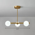 Postmodern Linear Island Lamp - Glass Pendant Light In Brass For Dining Room 3 / White