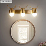 Postmodern Metal Brass Sconce Light With Exposed Bulb Design - Antler Vanity Wall Fixture
