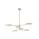 Postmodern Metallic Led Chandelier Pendant Light - Radiant Burst Design For Living Room 6 / White