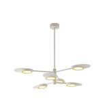 Postmodern Metallic Led Chandelier Pendant Light - Radiant Burst Design For Living Room 6 / White