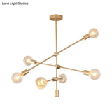 Postmodern Mobile Arm Metal Drop Lamp: 2/3-Tier Gold 4/5/7-Light Hanging Chandelier For Table