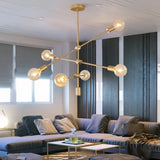 Postmodern Mobile Arm Metal Drop Lamp: 2/3-Tier Gold 4/5/7-Light Hanging Chandelier For Table 6 /