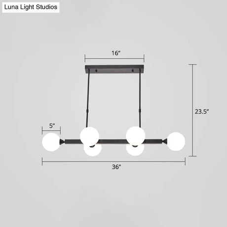 Postmodern Opaline Glass Molecular Island Pendant Light For Dining Room