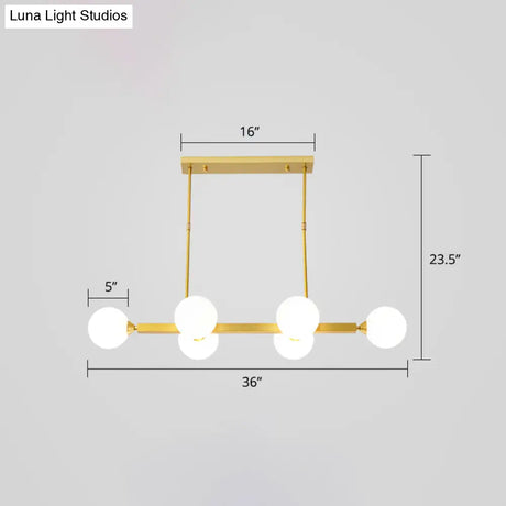 Postmodern Opaline Glass Molecular Island Pendant Light For Dining Room