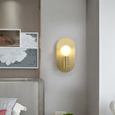 Postmodern Oval Metallic Wall Light: 1-Light Brass Lamp