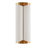 Postmodern Roll Shape Metal Wall Lamp Sconce - 2-Bulb Mount Light For Stairs White-Gold / 16.5