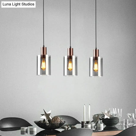 Postmodern Rose Gold Bottle Pendant Light With Smoke Grey Glass