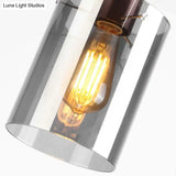 Postmodern Rose Gold Bottle Pendant Light With Smoke Grey Glass