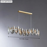 Postmodern Smoke Grey Glass Leaf Suspension Lamp Gold Restaurant Island Light