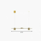 Postmodern Straight Bar Led Ceiling Light For Kitchen Island Stylish Metal Hanging Fixture 3 / Gold