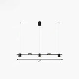 Postmodern Straight Bar Led Ceiling Light For Kitchen Island Stylish Metal Hanging Fixture 5 / Black