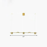 Postmodern Straight Bar Led Ceiling Light For Kitchen Island Stylish Metal Hanging Fixture 5 / Gold