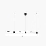 Postmodern Straight Bar Led Ceiling Light For Kitchen Island Stylish Metal Hanging Fixture 6 / Black