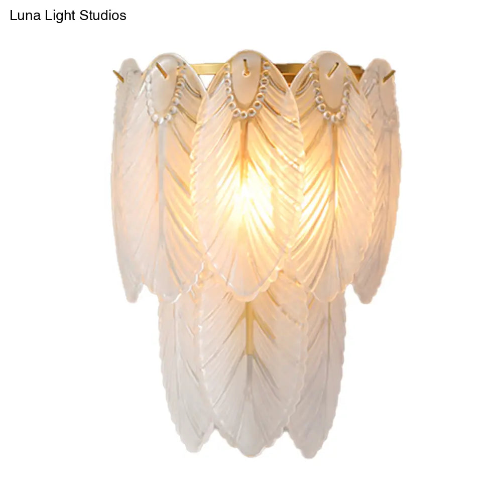 Postmodern White Prismatic Glass Tiered Wall Light Fixture - 2/3 Lights Corridor Sconce