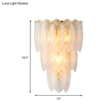 Postmodern White Prismatic Glass Tiered Wall Light Fixture - 2/3 Lights Corridor Sconce