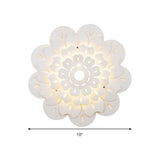 Pretty White Floral Led Wall Lamp For Kids Bedrooms
