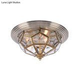 Prism Bedroom Flush Mount Light Clear Beveled Glass Brass Finish 14’/18’ 2/3 Bulbs