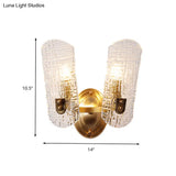 Prism Crystal Wall Sconce With 1/2 Lights - Brass Mount For Corridors