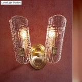 Prism Crystal Wall Sconce With 1/2 Lights - Brass Mount For Corridors