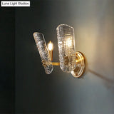 Prism Crystal Wall Sconce With 1/2 Lights - Brass Mount For Corridors