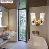 Prism Crystal Wall Sconce With 1/2 Lights - Brass Mount For Corridors