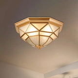 Prism Restaurant Flush Mount Light With Colonial Blown Opal Glass - 14’/18’ Sizes 3/4 Bulbs