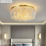 Prismatic Crystal Ceiling Lamp With Gold Finish