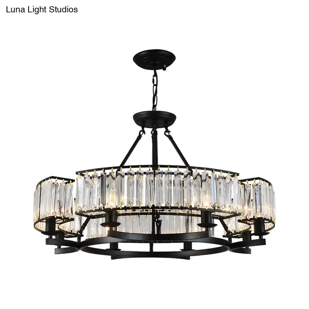 Prismatic Crystal Chandelier - Modern Suspension Lighting For Living Room