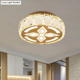 Prismatic Crystal Chrome Ceiling Flush Floral Pattern Led Mount Light Fixture