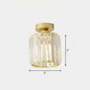 Prismatic Crystal Geometric Flush Mount Ceiling Light - Postmodern Style Gold / Round