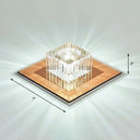 Prismatic Crystal Led Flush Mount Fixture For Square Corridors Tan / White