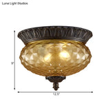 Prismatic Glass Black Flush Mount Lamp With Urn - Shaped And Teardrop Design - 8’/12.5’ Width 2