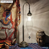 Prismatic Glass Bronze Nightstand Lamp - Art Deco Gourd/Fish Bedroom Night Light
