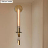 Prismatic Glass Led Bathroom Wall Lamp In Brass - Traditional Cylindrical Design