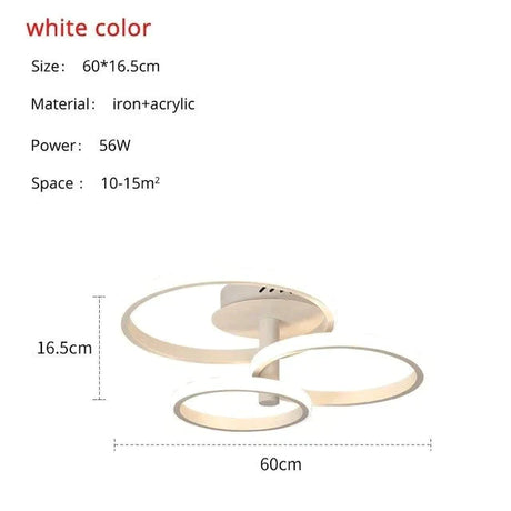 New Design Led Ceiling Light For Living Room Dining Bedroom White Coffee Finnished Indoor Home