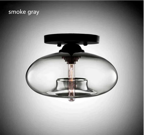Vintage Colorful Hand Blown Glass Ceiling Lighting Retro Round Design Balcony Corridor Lamp
