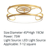 Led Ceiling Lights Gold Body Round/Square For Bedroom Support Remote Control Led Lamps