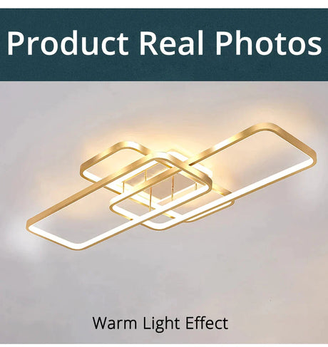 Living Room Lamp Simple Modern Atmosphere Home Rectangular Ceiling Hall Nordic Light Luxury Gold
