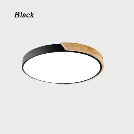 Nordic Wooden Ceiling Lamp Dimmable Led Lights Round 30-60 Size Diameter Ultra-Thin 5 Cm High 7